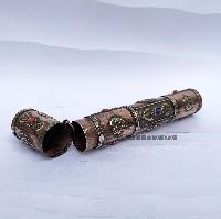 Hand Beaten Metal Incense Holder, Copper Antique
