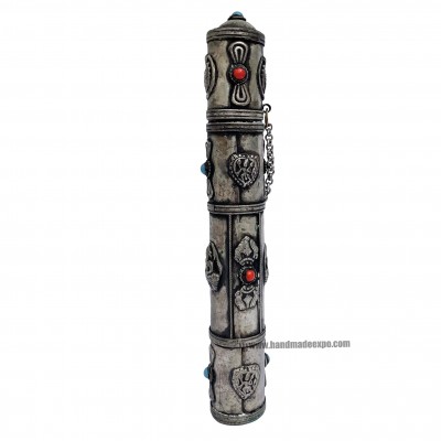 Hand Beaten Metal Incense Holder, Silver Plated Antique