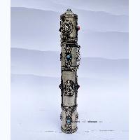 Hand Beaten Metal Incense Holder, Silver Plated Antique