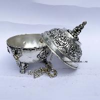 Hand Beaten Metal Incense Burner, [silver Plated], [hanging & Swinging]