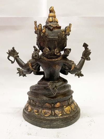 Buddhist Statue Of Guhyasamaja, [golden Paint And Antique Finishing]