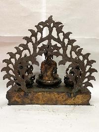 Set Of Buddhist Statue Of Shakyamuni Buddha, White Tara, And Green Tara [bronze, Antique]