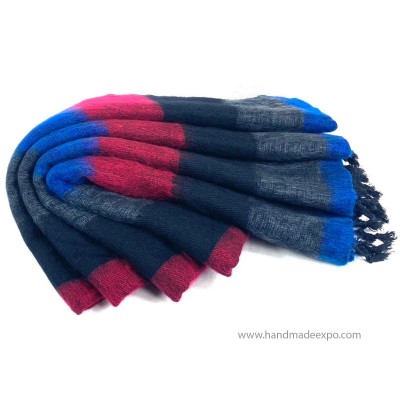 Nepali [handmade] Yak Wool Blanket, [color : Mix Colors]