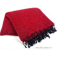 Yak Wool Blanket, Nepali Acrylic Hand Loom Blanket, [red]