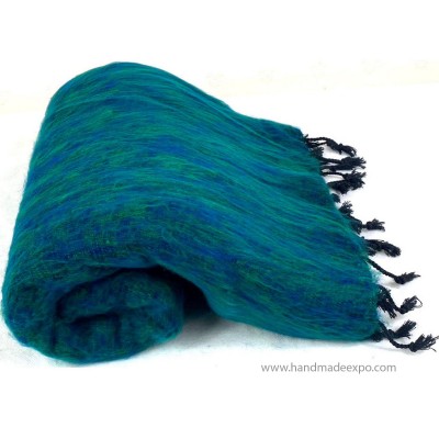 Yak Wool Blanket, Nepali Acrylic Hand Loom Blanket, [tourquise]