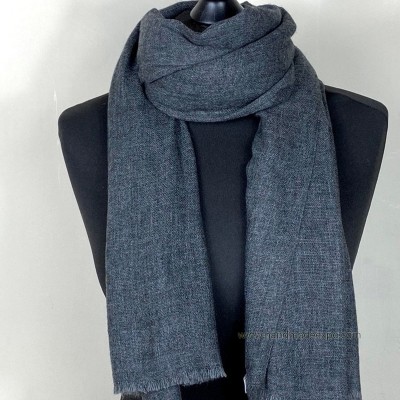 Pashmina Shawl, Nepali Pashmina Shawl, Four-ply Wool, [dark Grey Color]