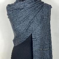 Pashmina Shawl, Nepali Pashmina Shawl, Four-ply Wool, [dark Grey Color]
