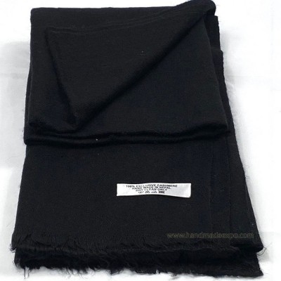 Pashmina Shawl, Nepali Handmade Shawl, In Four Ply Wool, Color Dye [black Color]