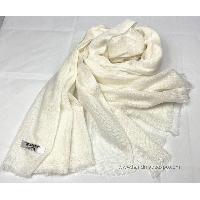 Pashmina Shawl, Nepali Pashmina Shawl, Four-ply Wool, Color [white]