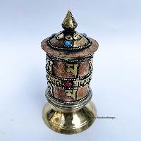 Table Prayer Wheel, With Mantra Inside, [stone Setting]