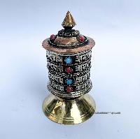 Table Prayer Wheel, With Mantra Inside, [stone Setting]
