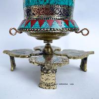 Table Prayer Wheel, With Mantra Inside, [double Vajra]
