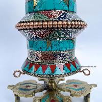Table Prayer Wheel, With Mantra Inside, [double Vajra]