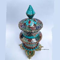 Table Prayer Wheel, With Mantra Inside, [double Vajra]
