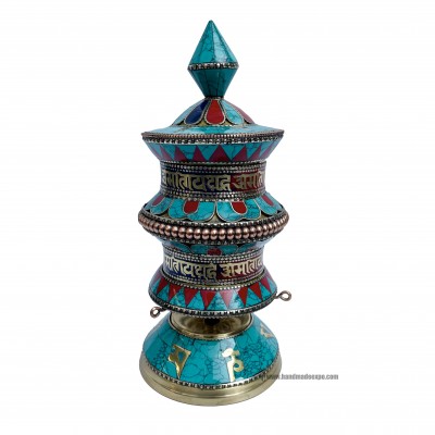 Table Prayer Wheel, With Mantra Inside, [stone Setting]