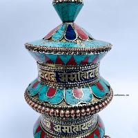 Table Prayer Wheel, With Mantra Inside, [stone Setting]
