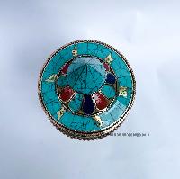 Table Prayer Wheel, With Mantra Inside, [stone Setting]