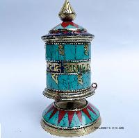 Table Prayer Wheel, With Mantra Inside, [stone Setting]