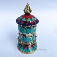 Table Prayer Wheel, With Mantra Inside, [stone Setting]