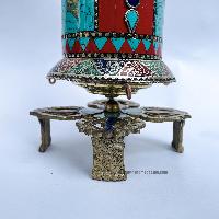 Table Prayer Wheel, With Mantra Inside, [stone Setting]