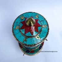 Table Prayer Wheel, With Mantra Inside, [stone Setting]