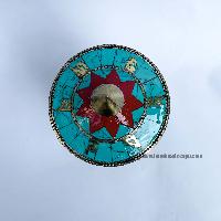 Table Prayer Wheel, With Mantra Inside, [stone Setting]