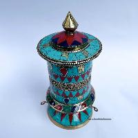 Table Prayer Wheel, With Mantra Inside, [stone Setting]