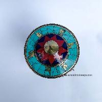 Table Prayer Wheel, With Mantra Inside, [stone Setting]