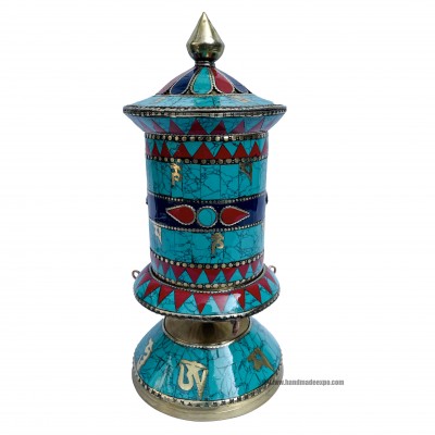 Table Prayer Wheel, With Mantra Inside, [stone Setting]