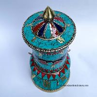 Table Prayer Wheel, With Mantra Inside, [stone Setting]