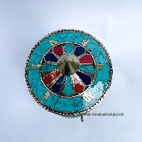 Table Prayer Wheel, With Mantra Inside, [stone Setting]
