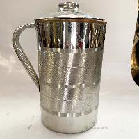 Water Serving Set With Jug, Round [serving Tray] And [five Glasses]