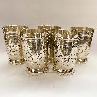 Water Serving Set With Jug, Round [serving Tray] And [five Glasses]