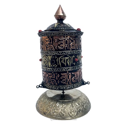 Table Prayer Wheel, With Mantra Inside, [stone Setting]