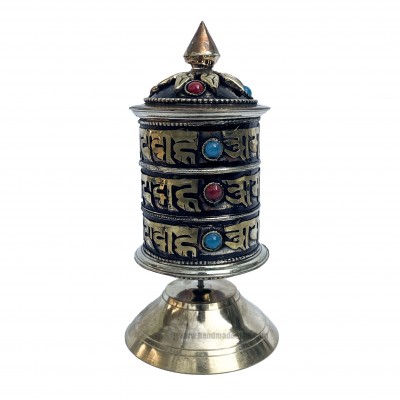 Table Prayer Wheel, With Mantra Inside, [stone Setting]