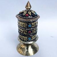 Table Prayer Wheel, With Mantra Inside, [stone Setting]