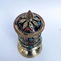 Table Prayer Wheel, With Mantra Inside, [stone Setting]