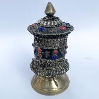 Table Prayer Wheel, With Mantra Inside, [stone Setting]