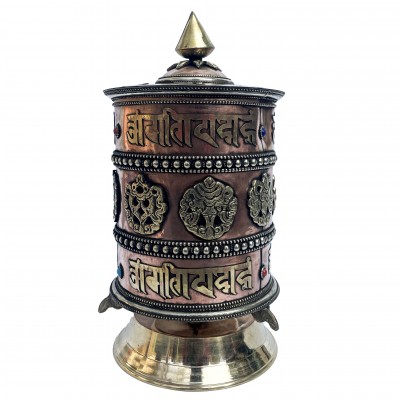 Table Prayer Wheel, With Mantra Inside, [stone Setting]