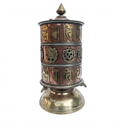Table Prayer Wheel, With Mantra Inside, [stone Setting]