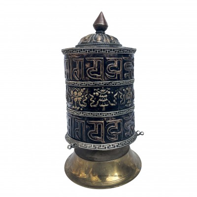 Table Prayer Wheel, With Mantra Inside, [stone Setting]