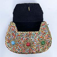 Nepali Handmade Big Ladies Bag With [stone Setting], [metal], [multi Color]