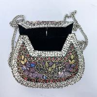 Nepali Handmade Small Ladies Bag With [stone Setting], [metal], [multi Color]