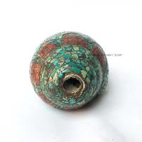Conch Shell With Om Mani Padme Hum, [green And Red Color]