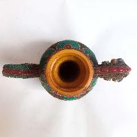 Tibetan Bhumpa- Bhumba Tea Pot, Multi Color, With Stone Setting