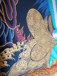 Thangka Painting Of Milarepa With Manjushri And Vajrapani At The Bottom