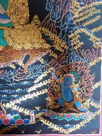 Thangka Painting Of Milarepa With Manjushri And Vajrapani At The Bottom