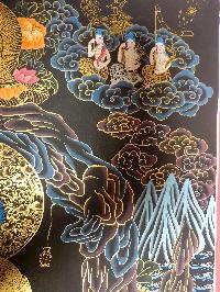 Thangka Painting Of Milarepa With Manjushri And Vajrapani At The Bottom