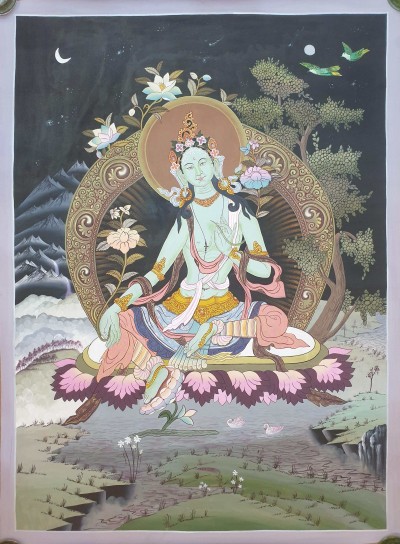 Thangka Painting Of Green Tara