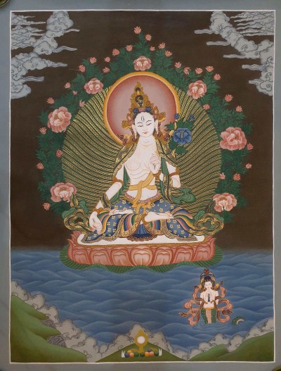 Thangka Painting Of White Tara